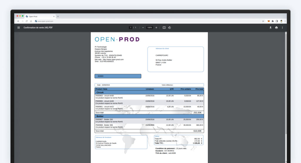 Gestion électronique des documents dans l'ERP Open-Prod