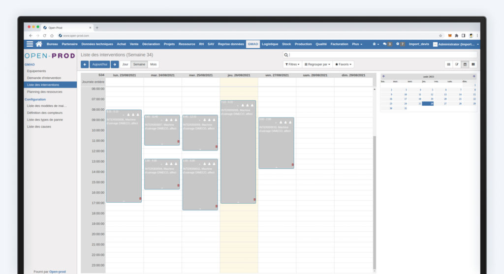 Gestion de la maintenance et des interventions dans Open-Prod