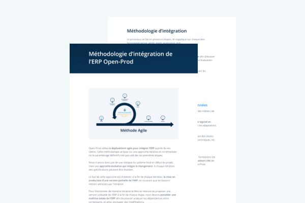 Méthodologie d'intégration de ERP Open-Prod