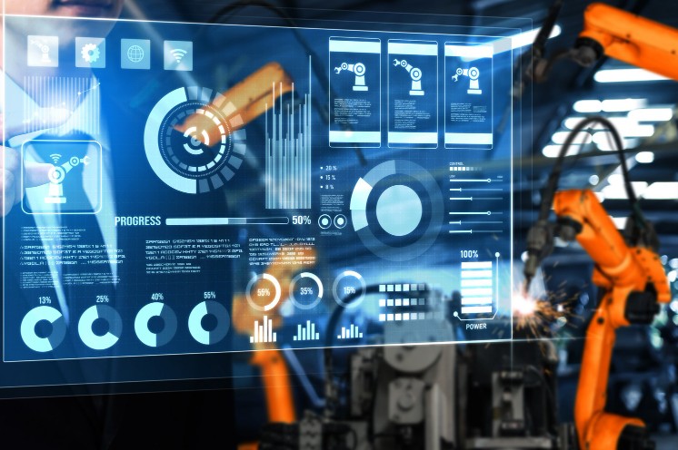 ERP pour le pilotage industriel digitalisé avec robots automatisés en usine