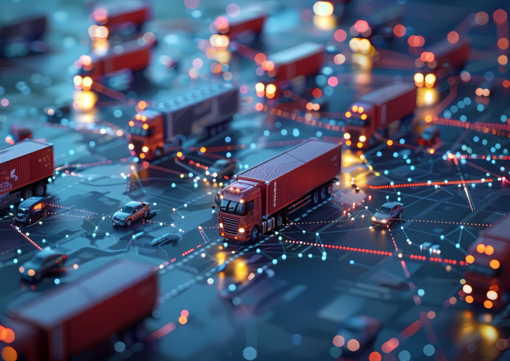 Camions de livraison illustrant une chaîne logistique agile et flexible et adaptée.