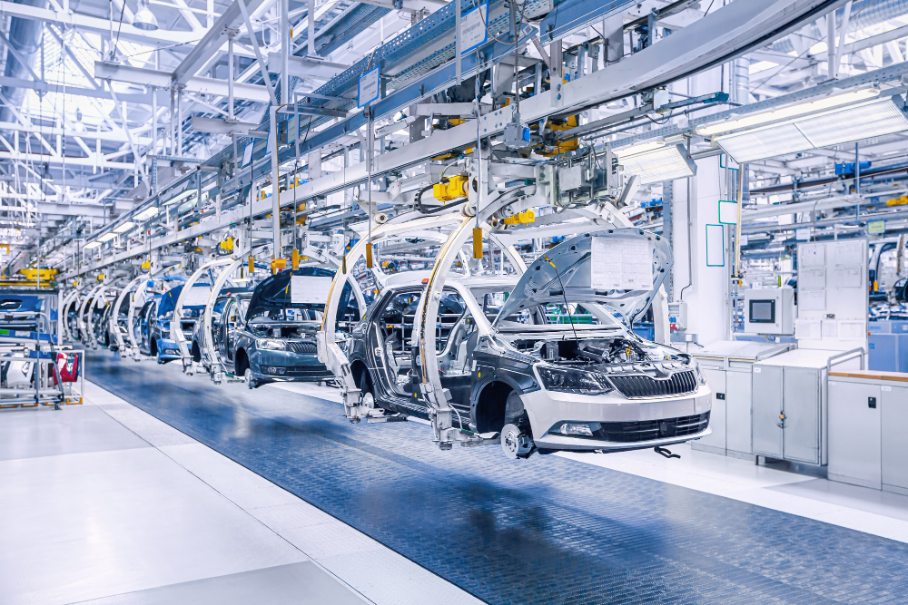 Chaîne de production automobile intégrant un ERP avec standards GALIA