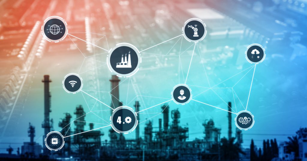 Illustration de la souveraineté numérique appliquée aux usines connectées et à la production intelligente de l’industrie 4.0