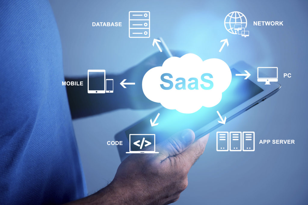 Schéma ERP SaaS montrant la connexion cloud, données et souveraineté industrielle