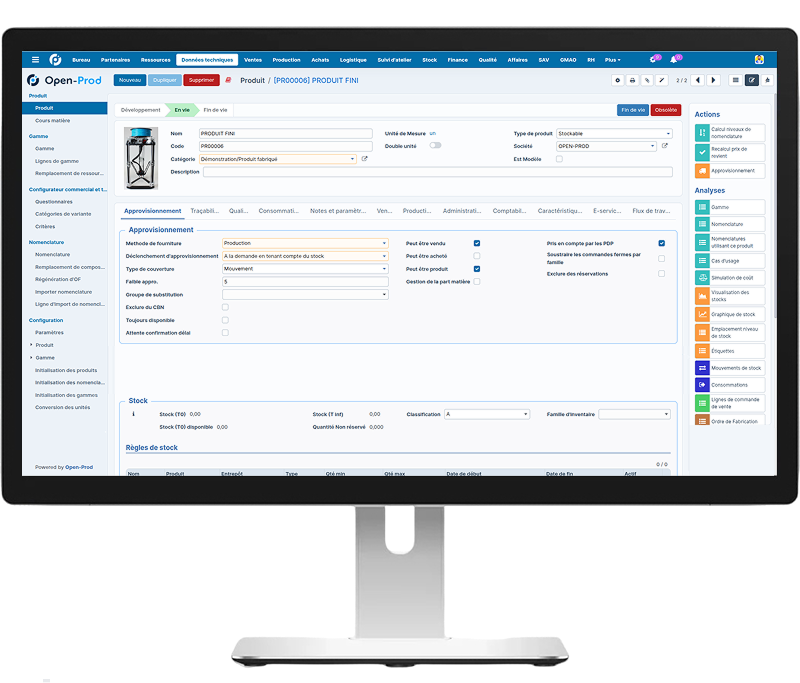 visuel pour configurer les produits